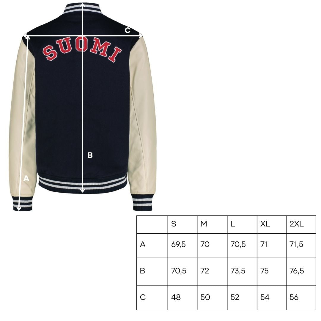 leijonat varsity takki kokotaulukko